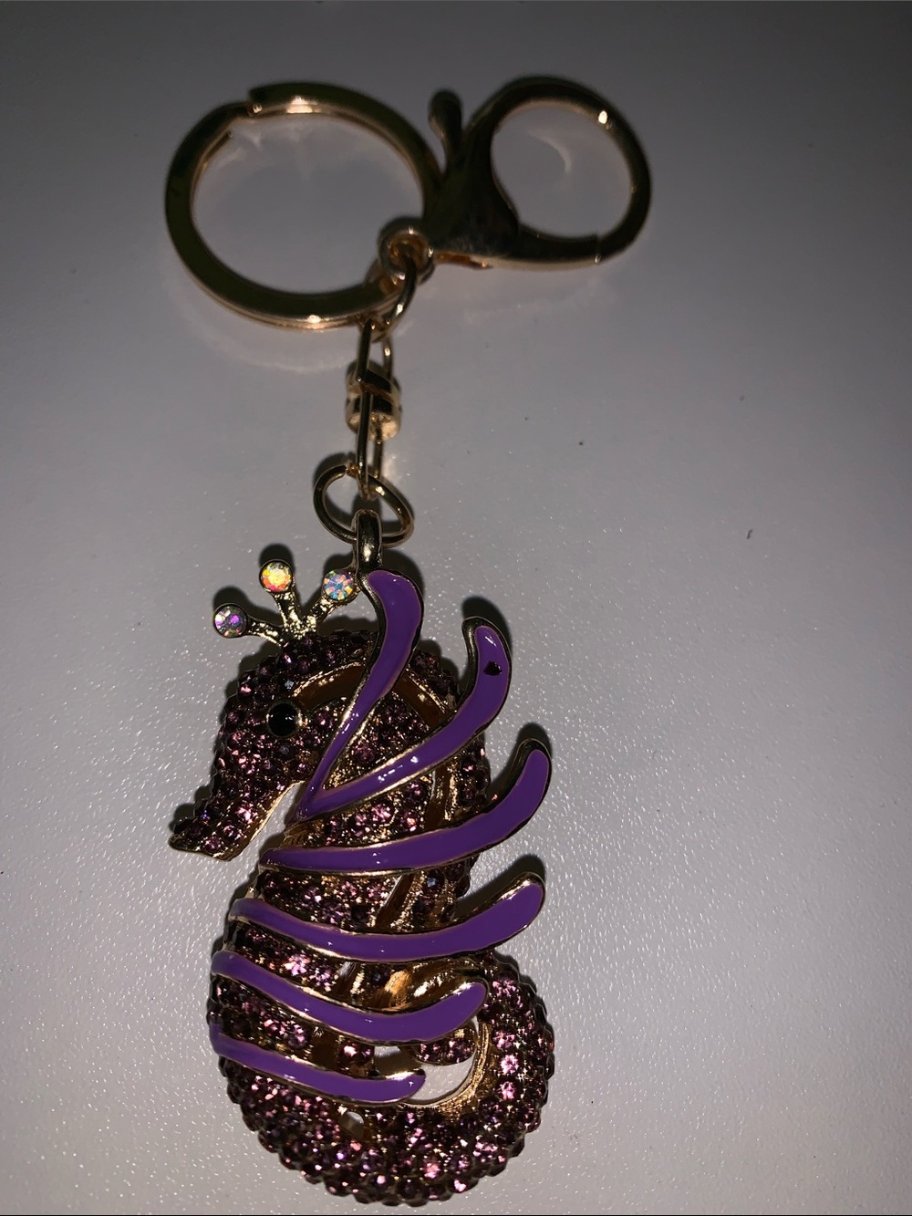 Crystal Seahorse purse/bag charm keychain